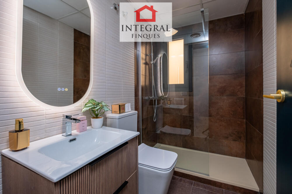 Lavabo totalment reformat amb dutxa.